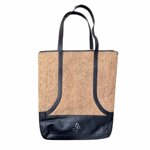 Gissy Handtas XL van Kurk & Leer – Zwart (Handgemaakt)