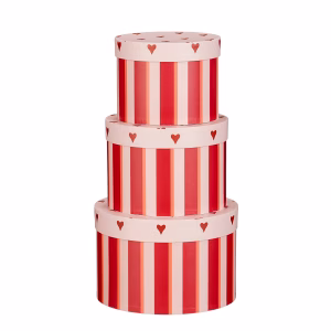 Feestelijke opbergdozen set (3) rood/roze – Mica Decorations