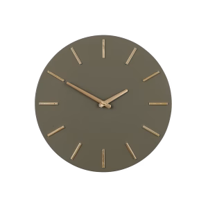 Brixen Wandklok Ø36 cm – Donkergroen met Gouden Wijzers