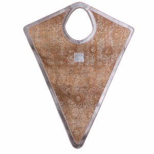 Gissy Kurk & Leer Handtas XL – Oranje Driehoek | Handgemaakt Italiaans