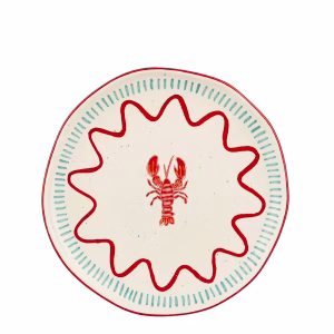 Ariane Dinerbordenset (4x Ø27 cm) – Steengoed met Rode Kreeft – Mica Decorations