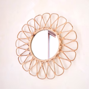 Kleine rotan wandspiegel Danau – 38 cm, handgemaakt